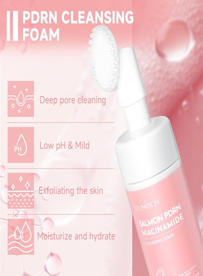 FluMisch Salmon DNA PDRN Facial Cleanser | Low pH Hydrating Daily Foaming Face Wash with Soft Massage Heads | PDRN, Collagen & LHA | Gentle Pore Care & Radiant, Balanced-Looking Skin | 4.23 oz - Image 3