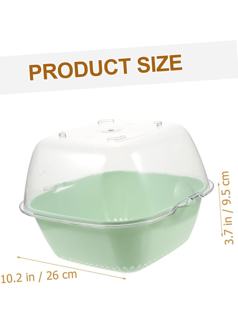 ديكور هيلز 4 قطع من مصفاة مزدوجة الطبقات، سلة مصفاة الخضار والفواكه، سهلة التنظيف، تصريف المطبخ لغسل البرتقال والأناناس، تصميم يوفر مساحة أكبر - Image 3