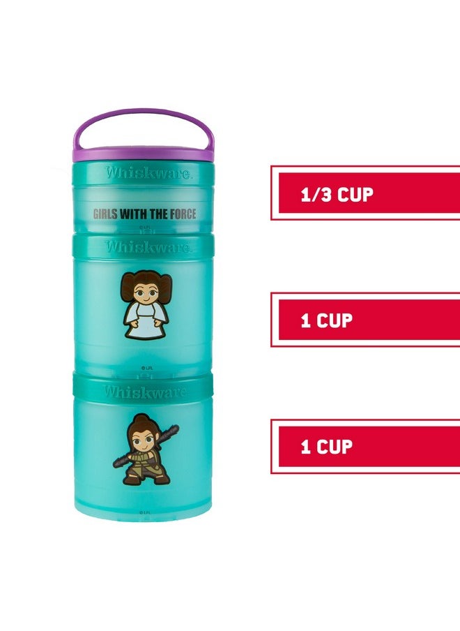 Whiskware - Star Wars Stackable Snack Containers For Kids And Toddlers, 3 Stackable Snack Cups For School Or Travel, Baby Yoda Grogu And The Mandalorian Helmet - Image 1