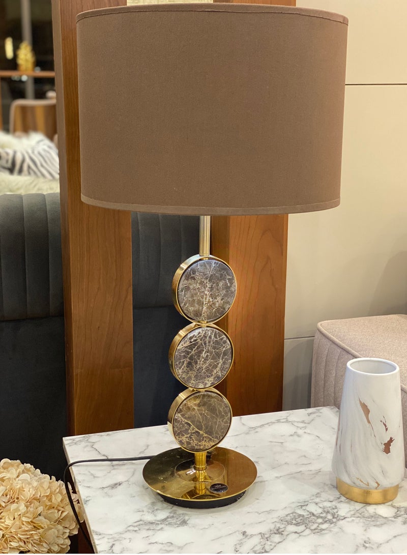 سوليتير مصباح ترابيزة من الستانلس ستيل والرخام الطبيعي مع خاصية التحكم باللمس - Image 1