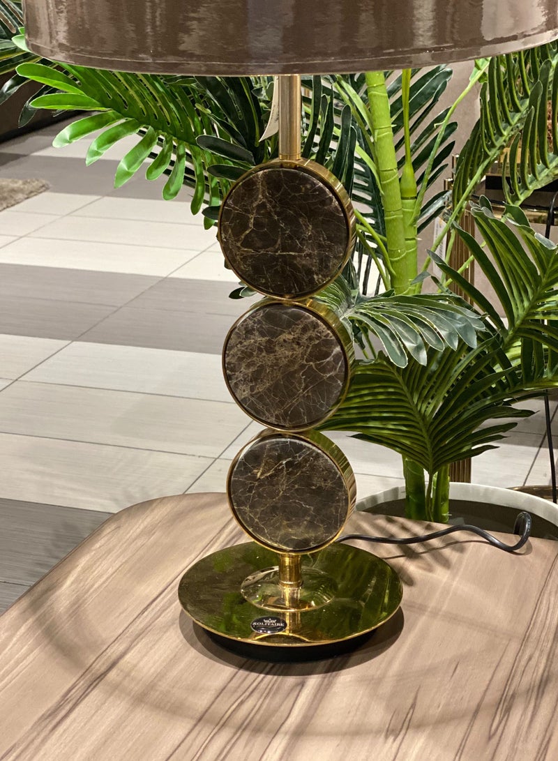 سوليتير مصباح ترابيزة من الستانلس ستيل والرخام الطبيعي مع خاصية التحكم باللمس - Image 3