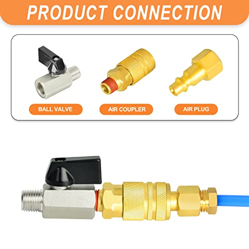 GASHER 3PCS 1/4 Inch Mini Brass Ball Valve Shut Off Switch, 1/4 Inch Male x Female NPT Thread Pipe Fitting - Image 3