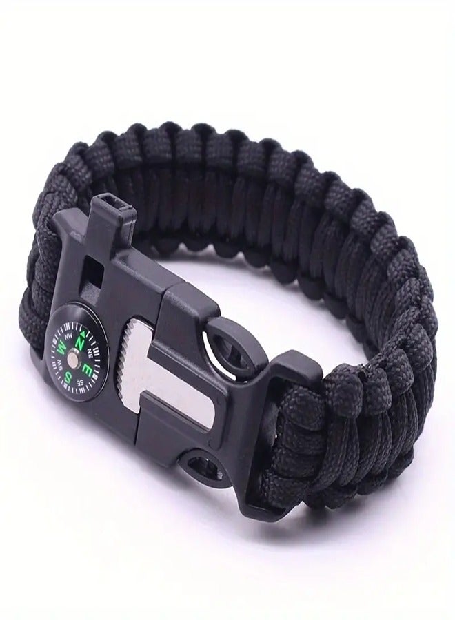Generic Seven core umbrella rope woven survival whistle playing flint large compass umbrella rope bracelet lifesaving bracelet - Image 3