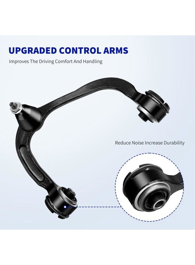 LCWRGS طقم تعليق أمامي 12 قطعة متوافق مع فورد F-150 4WD 4X4 من 2009-2014، 2 ذراع تحكم علوي، 2 مفاصل كروية سفلية، 2 روابط قضيب التوازن، 4 قضبان توجيه داخلية وخارجية، 2 أغطية - Image 4