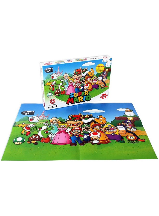 Winning Moves Super Mario And Friends 500 Piece Jigsaw Puzzle Game Piece Together Mario Luigi Yoshi Bowser And Toad Gift And Toy For Ages 10 Plus - Image 3