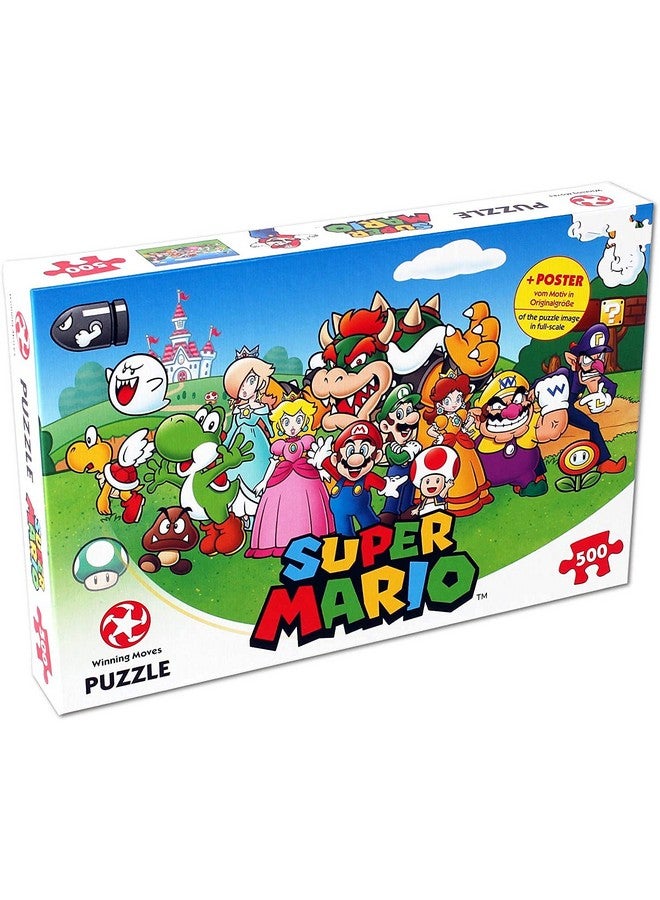 Winning Moves Super Mario And Friends 500 Piece Jigsaw Puzzle Game Piece Together Mario Luigi Yoshi Bowser And Toad Gift And Toy For Ages 10 Plus - Image 1