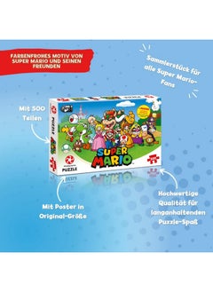 Winning Moves Super Mario And Friends 500 Piece Jigsaw Puzzle Game Piece Together Mario Luigi Yoshi Bowser And Toad Gift And Toy For Ages 10 Plus  - Image 4