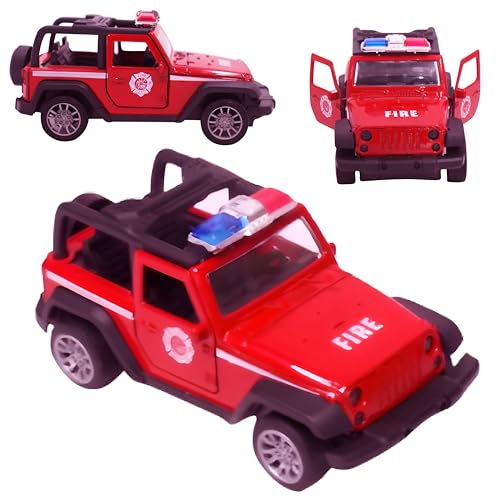 Toy Cloud Thar Fire Brigade Car 1:32 Scale Die-Cast Metal Toy with Opening Doors and Pull Back Action Realistic Toy Car - Image 1