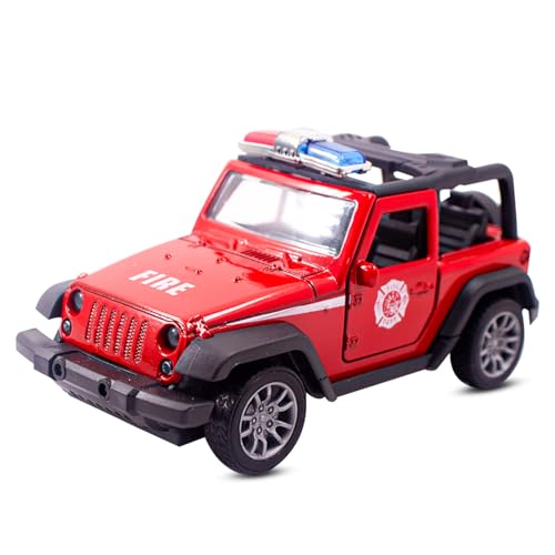 Toy Cloud Thar Fire Brigade Car 1:32 Scale Die-Cast Metal Toy with Opening Doors and Pull Back Action Realistic Toy Car - Image 2