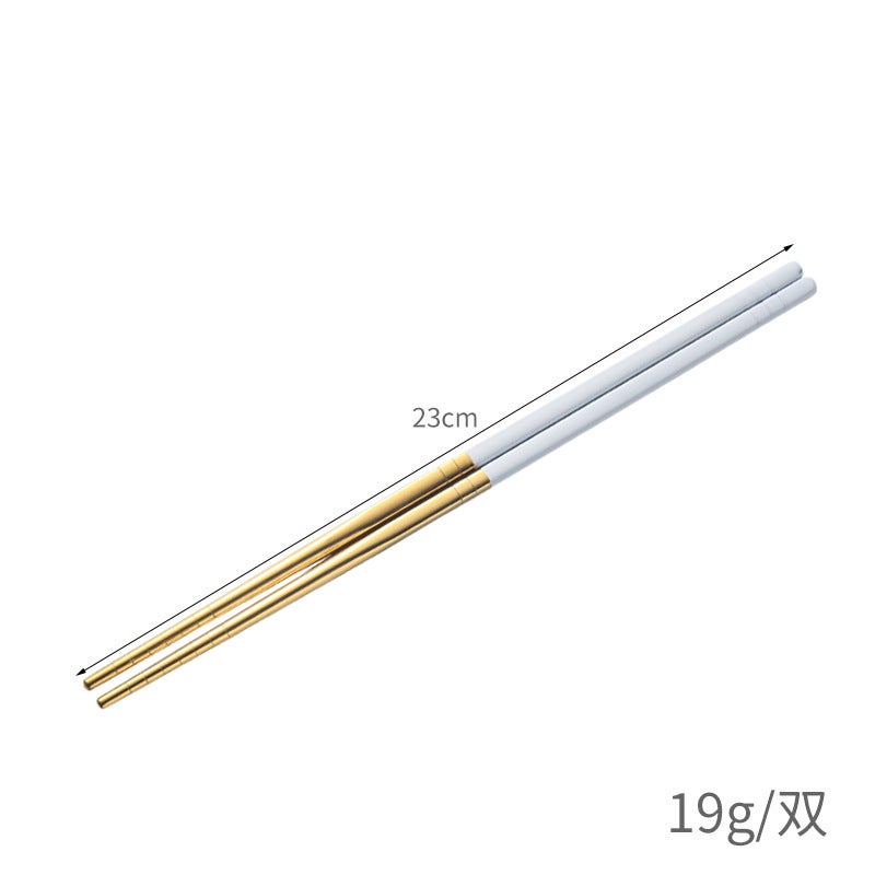 304 Stainless Steel Chopsticks Heat-Insulated (Ten pairs of gift boxes) 23CM [304 material] (with laser logo) cloth wheel light - Image 5