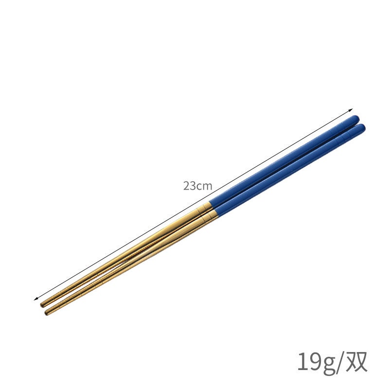 304 Stainless Steel Chopsticks Heat-Insulated (Ten pairs of gift boxes) 23CM [304 material] (with laser logo) cloth wheel light - Image 3