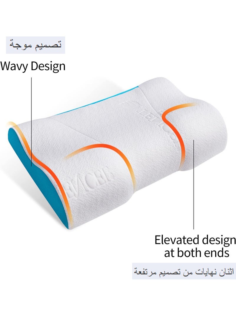 إسكدنيا فقارة عنق الرحم وسادة رغوة الذاكرة كفاف وسادة وسادة الرقبة مريح العظام السرير وسادة الرقبة آلام الظهر وسادة المعدة القابلة للإزالة وسادة بيضاء - Image 3