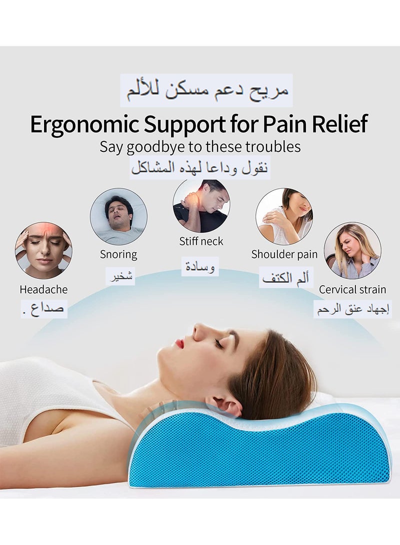 إسكدنيا فقارة عنق الرحم وسادة رغوة الذاكرة كفاف وسادة وسادة الرقبة مريح العظام السرير وسادة الرقبة آلام الظهر وسادة المعدة القابلة للإزالة وسادة بيضاء - Image 4