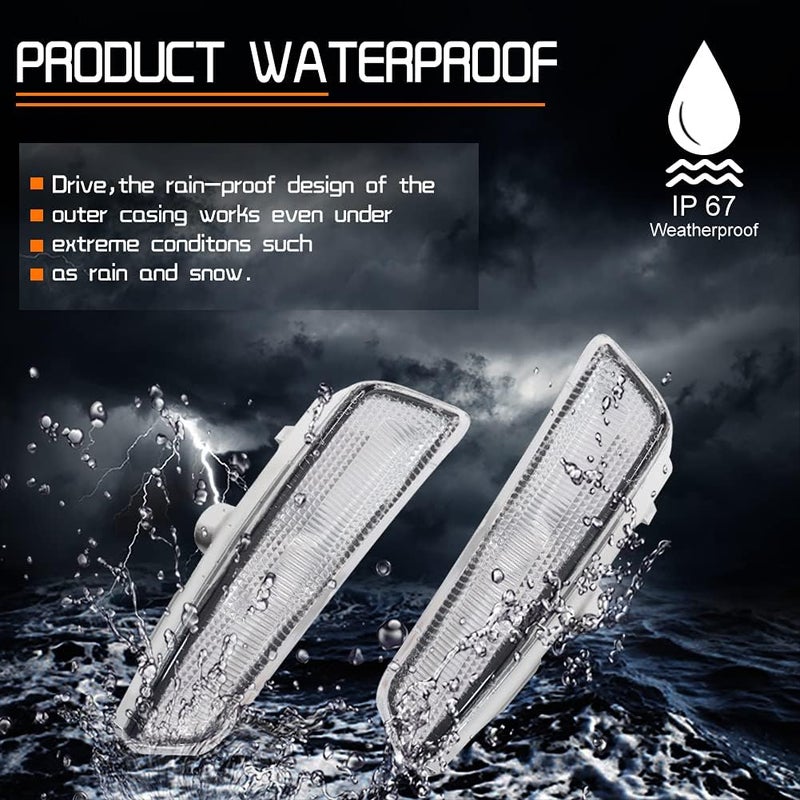 Tonsya Clear Lens Side Marker Lamp Housing Kit for 2008-2009 Pontiac G8 GT GXP - Image 3