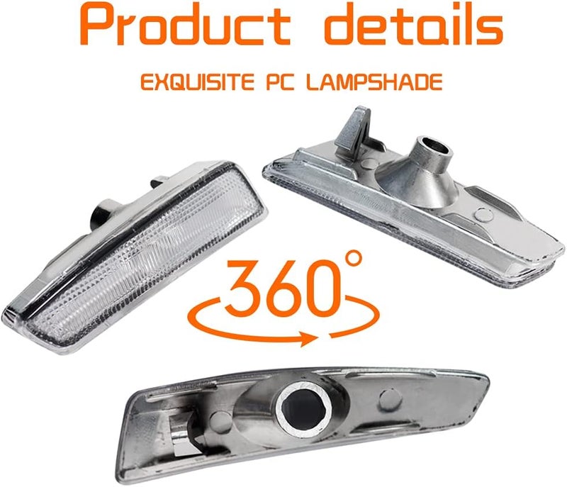 Tonsya Clear Lens Side Marker Lamp Housing Kit for 2008-2009 Pontiac G8 GT GXP - Image 2