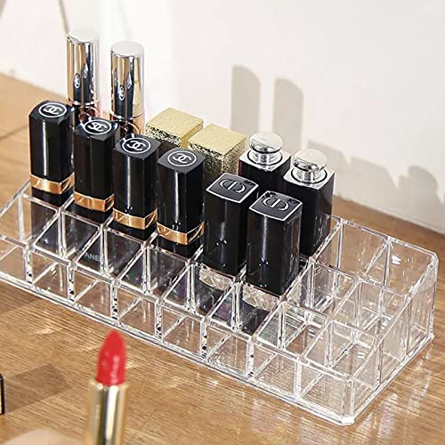 Wolpin Plastic 24 Compartment Cosmetic Organizer (23 x 9 cm) | Makeup Lipstick Storage Display Case Holder Box | Transparent Cosmetic Storage Organizer for Dressing Table - Image 5
