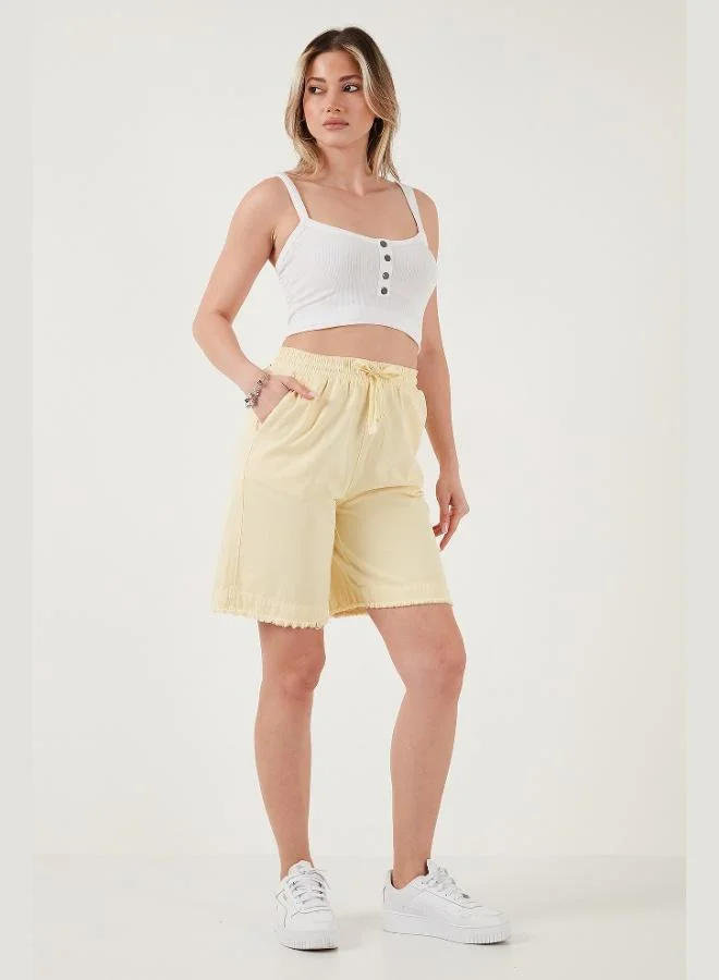 Lela Lela Cotton Standard Fit Normal Waist Tied Pocket Shorts Women's SHORTS 668YP5326