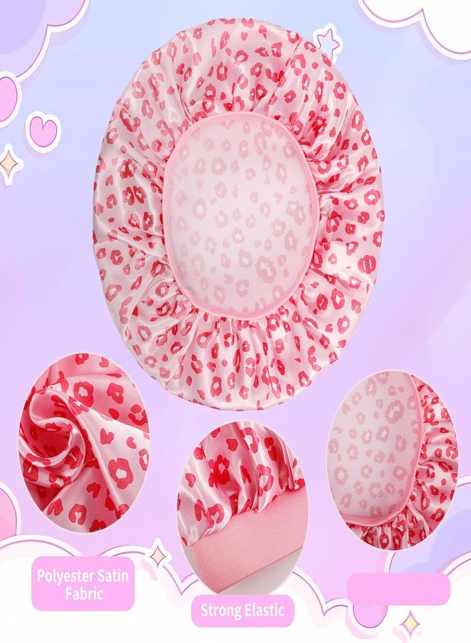 Dyrfolm 4 PCS Kids Satin Bonnet,Kids Bonnets for Girls,Soft Silk Bonnet for Sleeping for Natural Hair Toddler Teens Child - Image 4