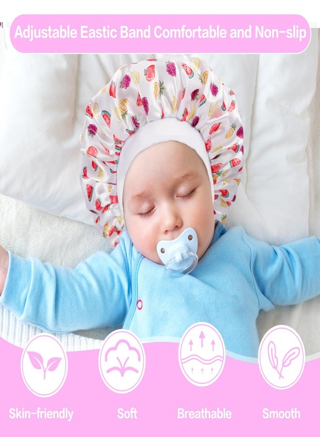 Dyrfolm 4 PCS Kids Satin Bonnet,Kids Bonnets for Girls,Soft Silk Bonnet for Sleeping for Natural Hair Toddler Teens Child - Image 3