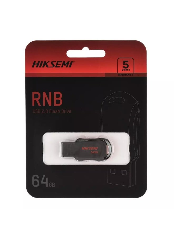 HIKSEMI RNB 64GB USB Flash Drive Black / Red - Image 1