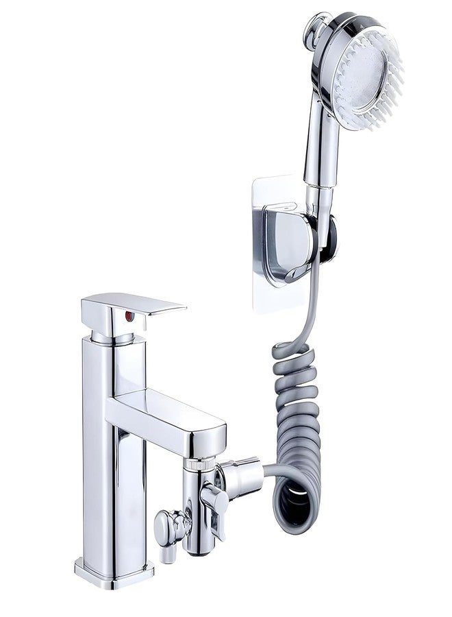 Deoxys Bathroom Sink Faucet Sprayer Set,Sink Hose Sprayer Attachment Hair Washing Faucet Extension Hand Shower Quick Connect Sink,Faucet Diverter Value with Adapter Connect for Bathroom - Image 1