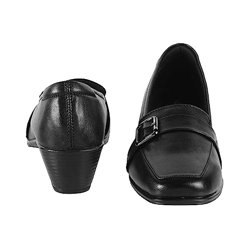 Mochi Women Black Synthetic Leather Formal/Pump Shoes UK/3 EU/36 (31-254) - Image 5
