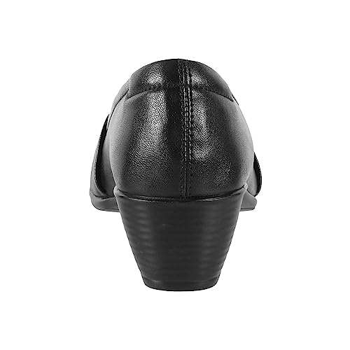 Mochi Women Black Synthetic Leather Formal/Pump Shoes UK/3 EU/36 (31-254) - Image 4