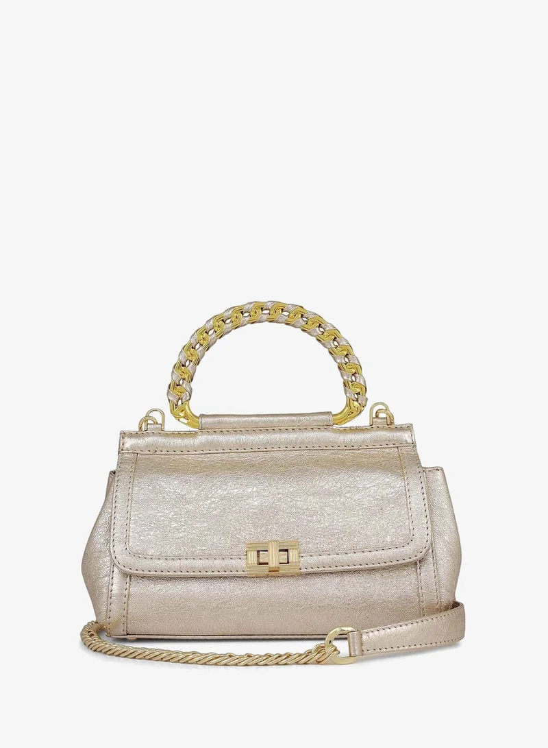 Da Milano Small Metallic Leather Sling - Gold