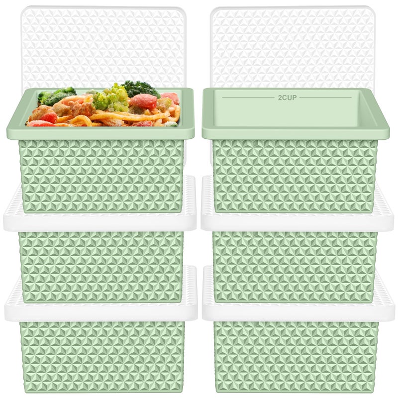 Aopigavi 6 Pack-Silicone Freezer Tray with Lid-Stackable Soup Freezer Container Molds,2-Cup Ice Cube Trays for Perfect Portion Control,Food Storage & Meal Prep,Oven & Dishwasher Safe - Image 1