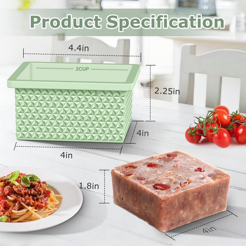 Aopigavi 6 Pack-Silicone Freezer Tray with Lid-Stackable Soup Freezer Container Molds,2-Cup Ice Cube Trays for Perfect Portion Control,Food Storage & Meal Prep,Oven & Dishwasher Safe - Image 4