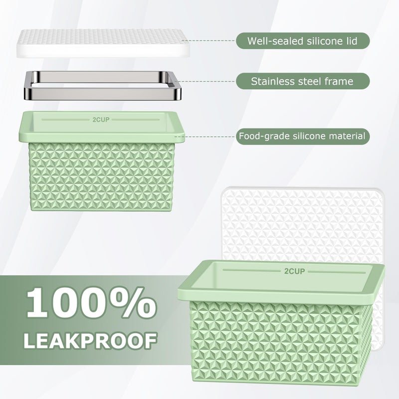 Aopigavi 6 Pack-Silicone Freezer Tray with Lid-Stackable Soup Freezer Container Molds,2-Cup Ice Cube Trays for Perfect Portion Control,Food Storage & Meal Prep,Oven & Dishwasher Safe - Image 3
