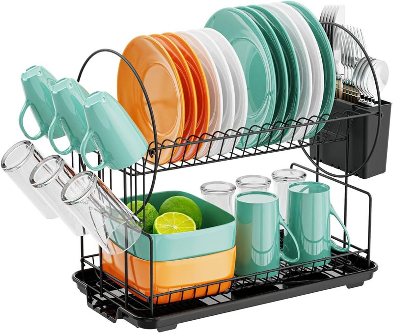 NYTRYD Stainless Steel Dish Drainer Dish Drainer with Kitchen Utensils and Drain Tray Holder for Drying Rack 339 Rack - Image 1