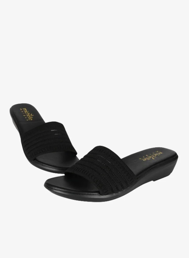 Michelle Morgan Black 092-2573 Michelle Morgan Ladies Casual Sliders 214RJ053 Black for Women | Best Price UAE