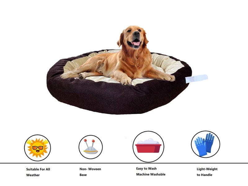 Gorgeous Velvet, Ultra Soft Cream Brown Color Reversible Washable Dog & Cat Bed Extra-Large - Image 5