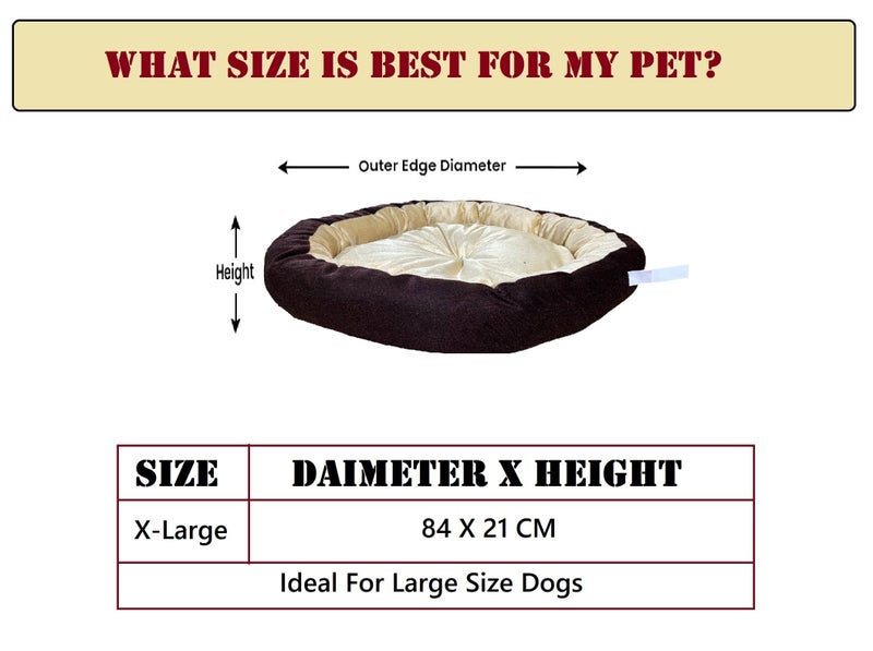 Gorgeous Velvet, Ultra Soft Cream Brown Color Reversible Washable Dog & Cat Bed Extra-Large - Image 3