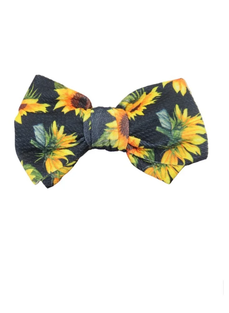 Bambimici Bambimici - Mira Assorted Big Ribbon Bow Headband for Babies - Sunflower & Army Print