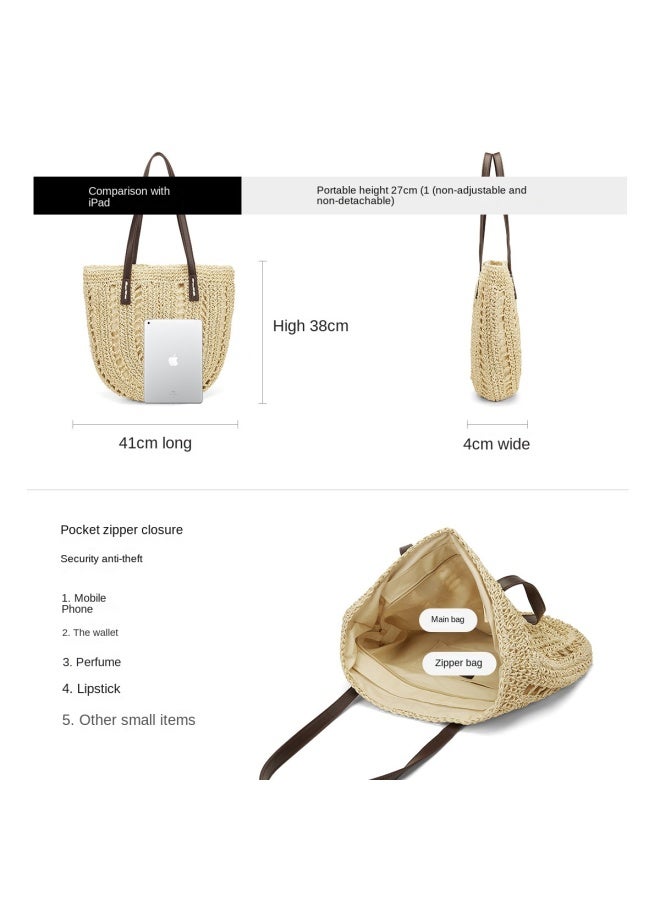 Josiny Women's Knitted Tote Bag, Large Capacity Handbag, Shoulder Bag, Underarm Bag, Commuter Tote, Women's Purse - Image 5