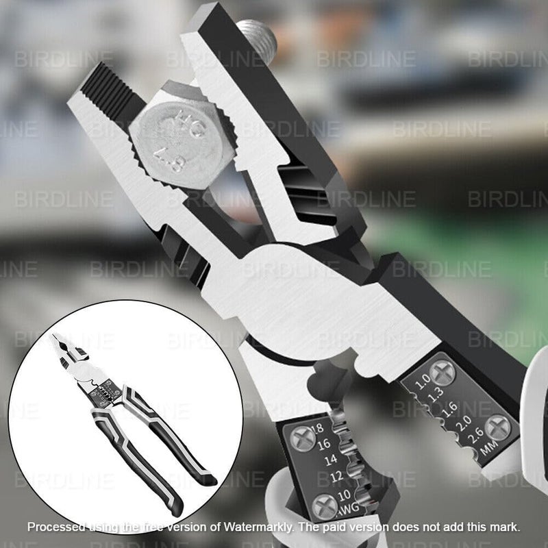 VATTU 7 in 1 Wire Stripping Tool Wire Cutter With Gripping Wrench Crimping Wire Precision Hand Tool Cable Stripping Cutting Multifunction Terminal Crimping Wire Piler And Stripper - Image 4