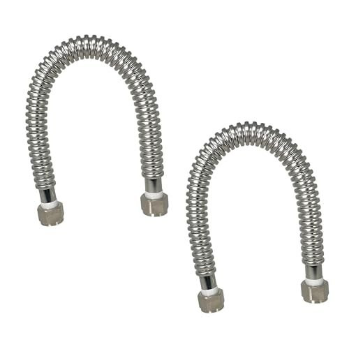 PROCURU 2Pack 34 FIP x 18 15Ft Stainless Steel Water Heater Flex Connector Certified Safe 6WAA182P - Image 1