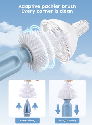 6 In 1 Baby Bottle Cleaner Kit With Silicone Brush, Nipple Brush, Straw Brush, Drying Rack - view 4