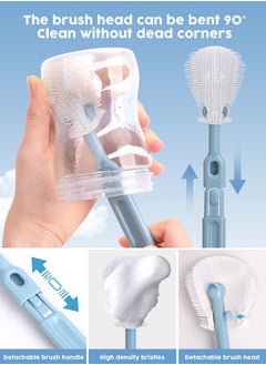 URbazaar 6 In 1 Baby Bottle Cleaner Kit With Silicone Brush, Nipple Brush, Straw Brush, Drying Rack  - Image 3