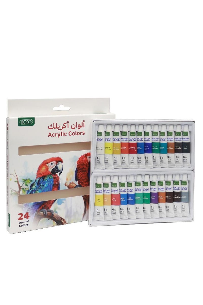 روكو مجموعة ألوان أكريليك ألوان متنوعة ٢٤ لونًا - Image 1