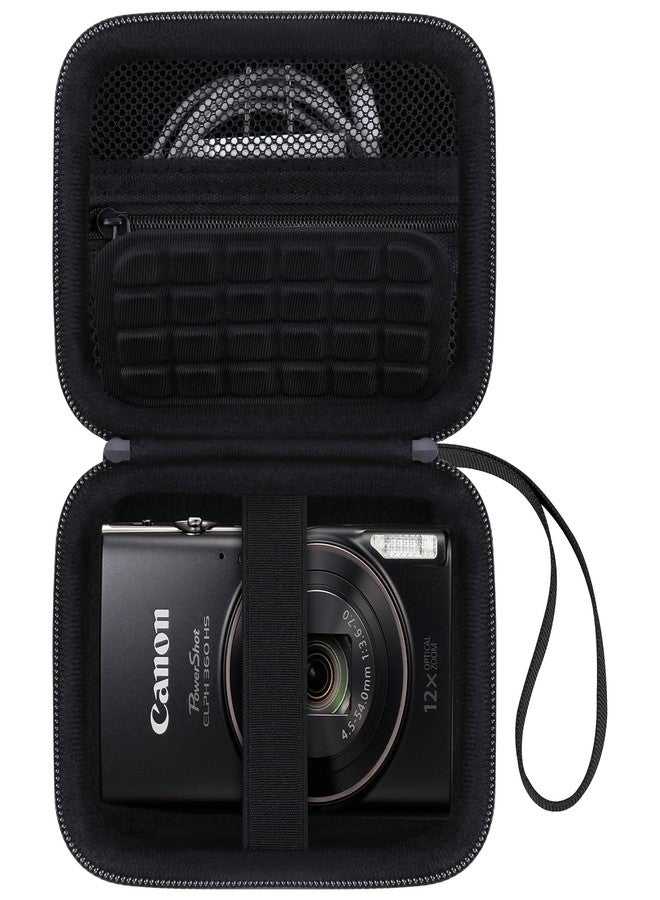 Canboc Carrying Case for Canon PowerShot ELPH 360/ IXY 650/ Sony DSCW830 Digital Camera, Mesh Pocket fit Cable, Batteries, Black (Case Only) - Image 1