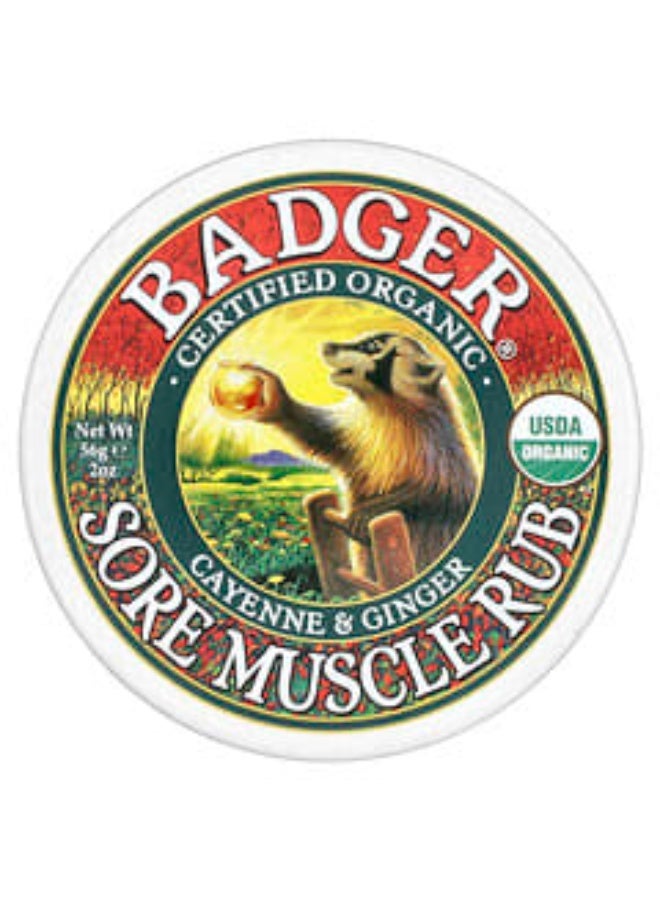 Organic Sore Muscle Rub, Cayenne & Ginger, 2 oz (56 g)