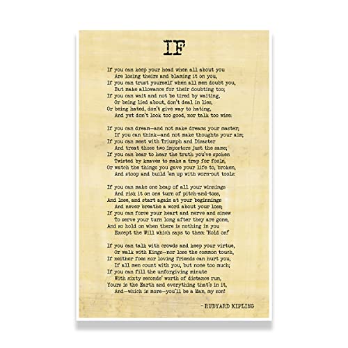 Alterego Plastic Alter Ego If By Rudyard Kipling; Famous Inspirational Poem Wall Poster (Multicolour), 47 cm - Image 1