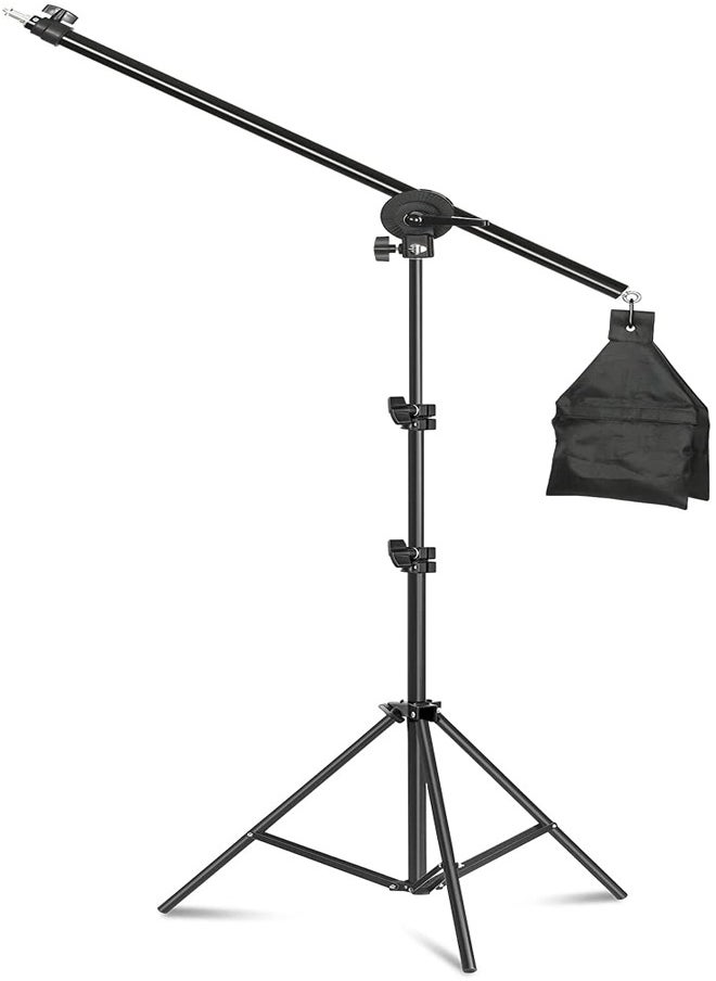PADOM - Padom Softbox Photography Lighting Kit Studio Equipment, 2800-5700K 150W Bi-color Temperature Bulb with Remote, Light Stand, Boom Arm softbox for Portrait Product Shooting (Boom arm) - Image 1