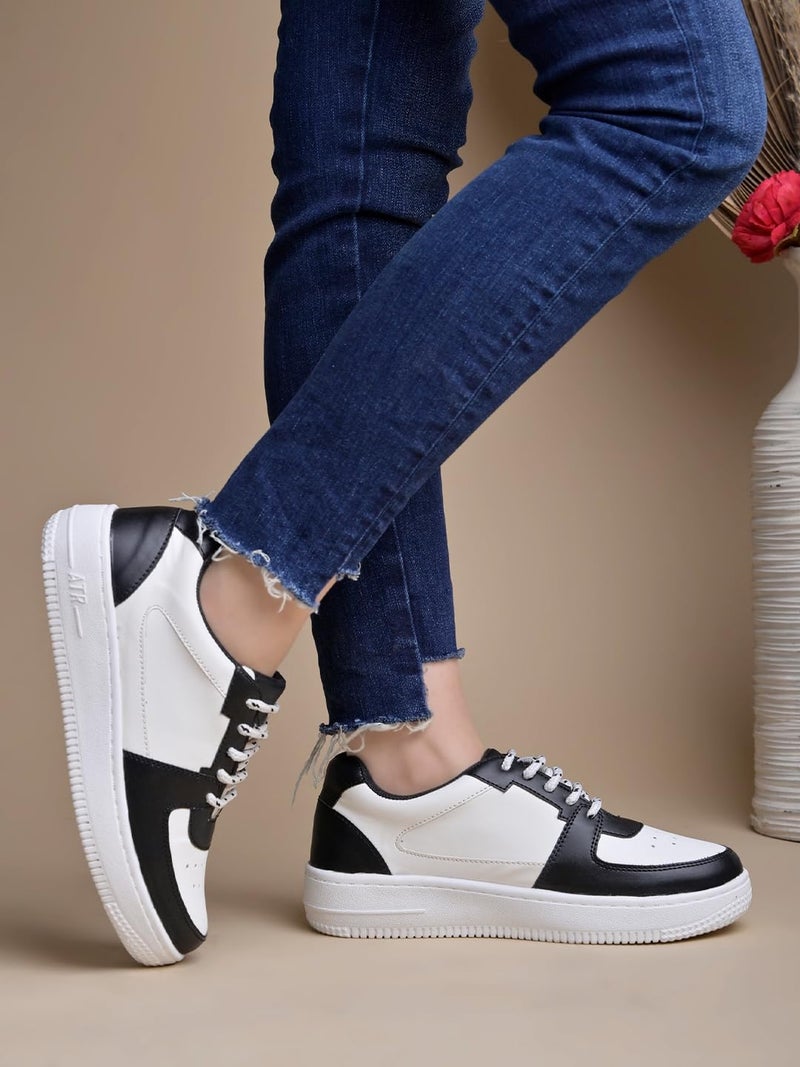 Shoetopia Sneakers, Casual Shoes, Comfortable, Walking, Running Shoes for Women & Girls Black-EU38 - Image 4