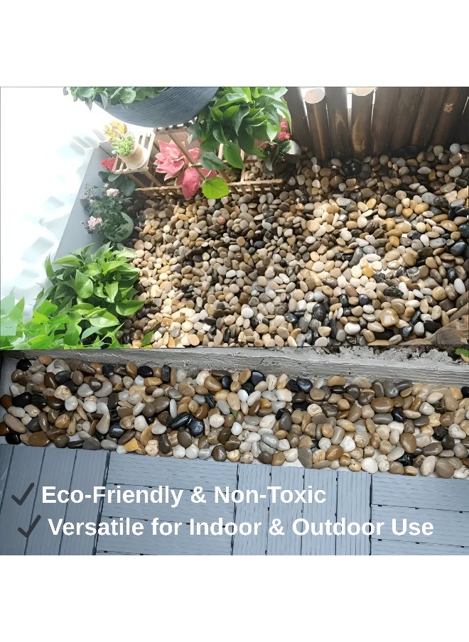 ARABIQO Mix Natural Decorative River Rock Stones 2.5 LB, Polished Garden Beach Pebbles for Vase Filler 2.5cm, Home Decor, Terrariums, DIY Crafts & Landscaping Projects  - Image 4