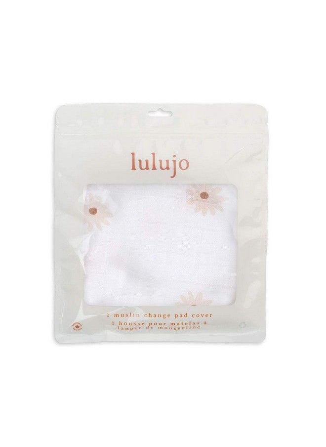 lulujo Soft Cotton Baby Change Pad Cover (Daisies)  - Image 3