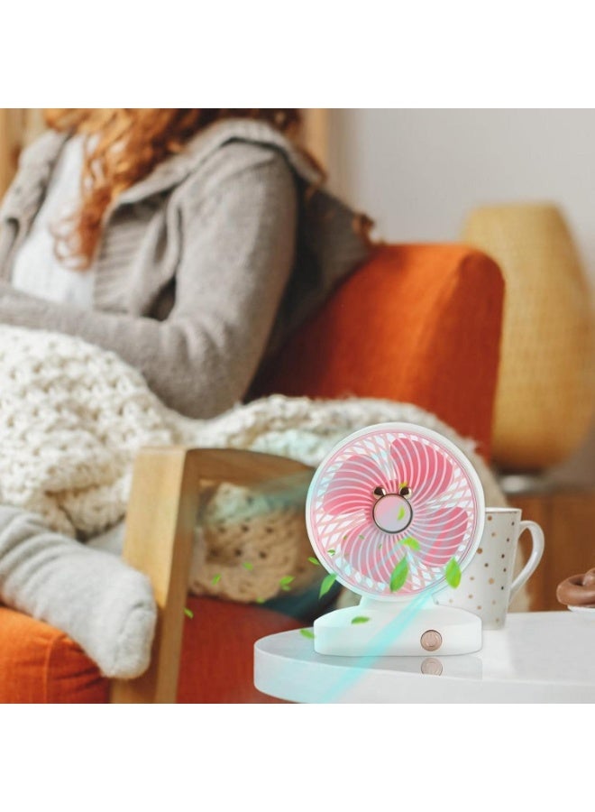 USB Desk Fan | Mini Quiet USB Rechargeable Desk Fan with Base - Silent Table Fans with 2 Adjustable Speeds, Desk Fan, Desk Fan, Personal Desk Fan, Personal Table Fan for Office - Image 5